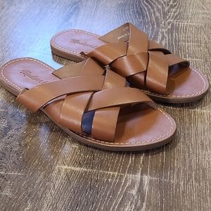 Madewell Boardwalk woven slides size 8